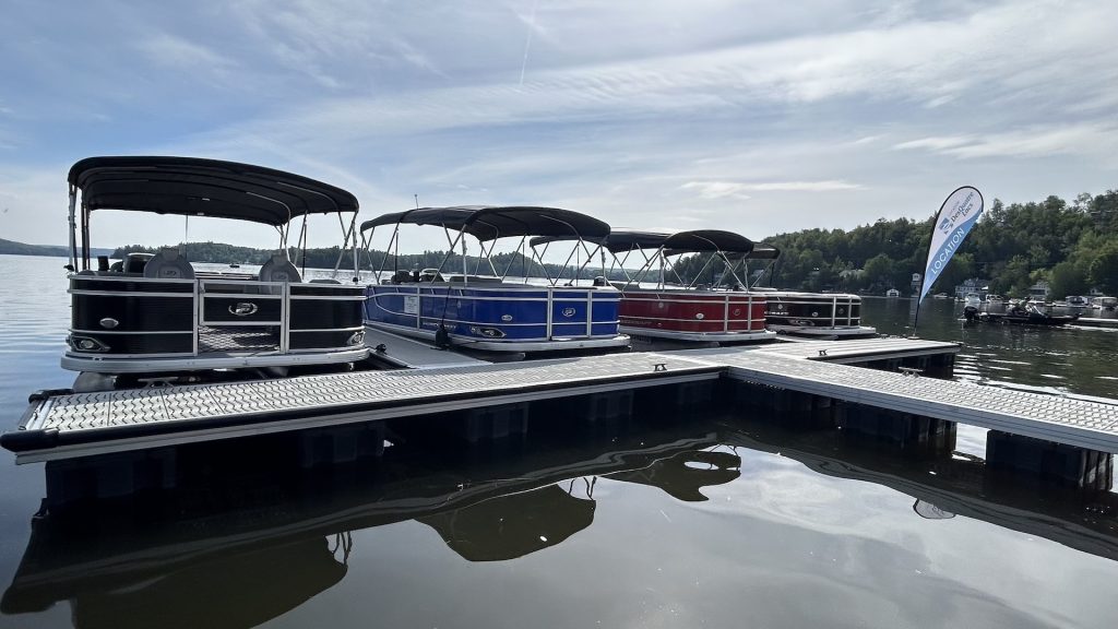 Pontoons on lake